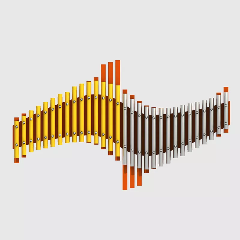 Rączki do placów zabaw ze stopu aluminium. Instrumenty muzyczne na świeżym powietrzu